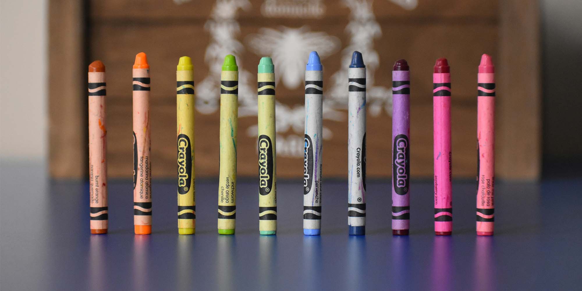 crayons standing on end