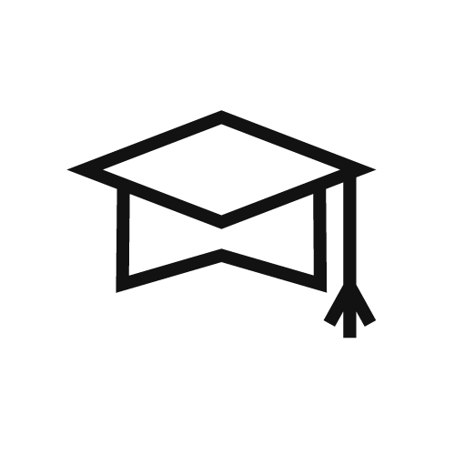 Icon of a graduation cap.